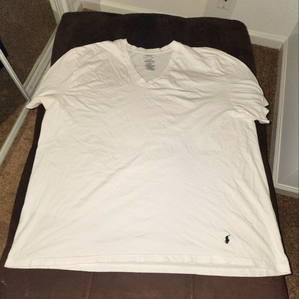 Mens polo white V-neck tshirt sz 3x